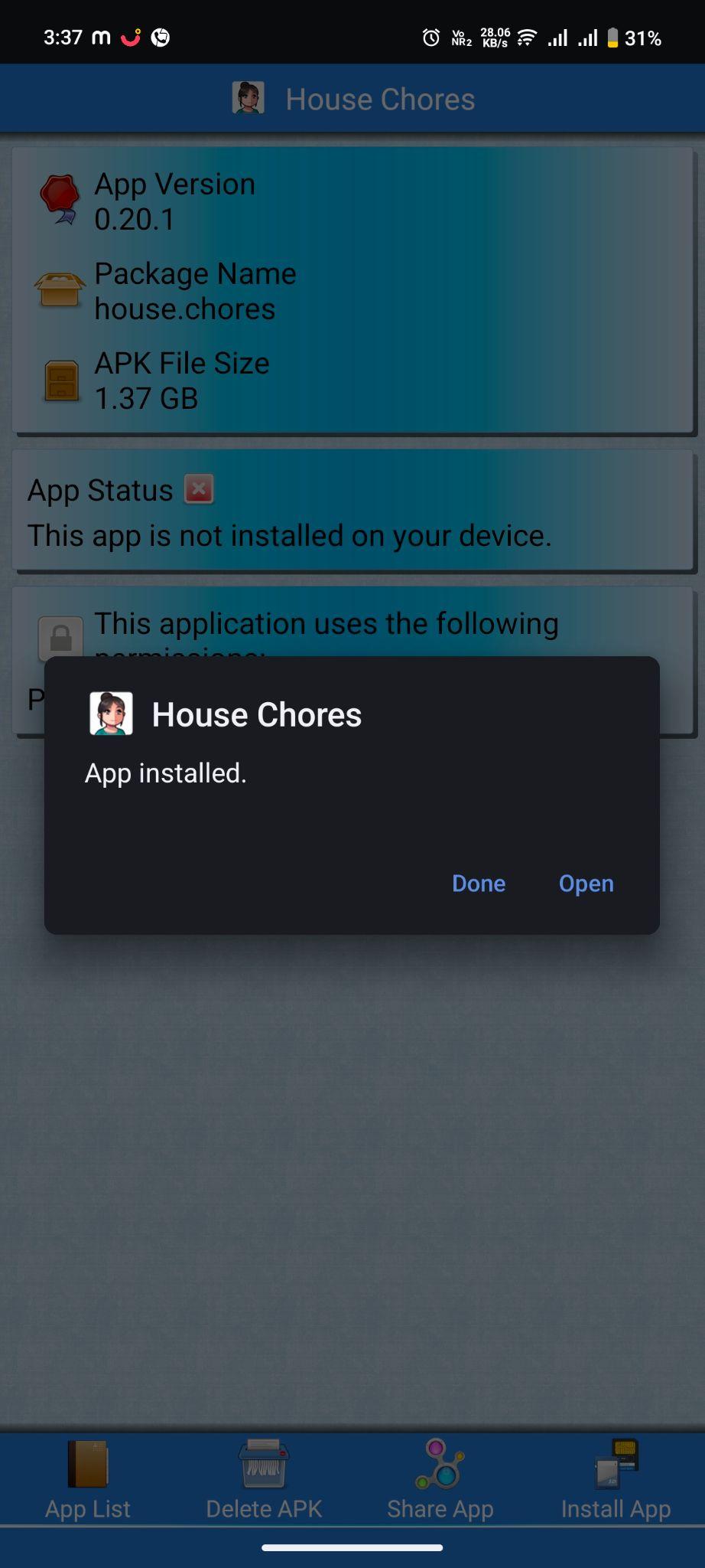 House Chores installed